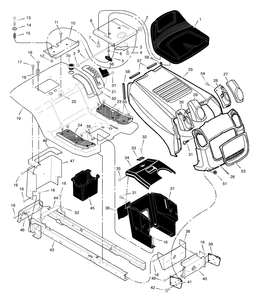 Chassis And Hood Diagram and Parts List for 425603X99A 2003 Briggs and Stratton Lawn Tractor